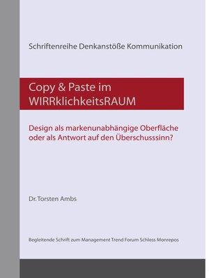 cover image of Copy & Paste im WIRRklichkeitsRAUM--Design als markenunabhängige Oberfläche oder als Antwort auf den Überschusssinn?
